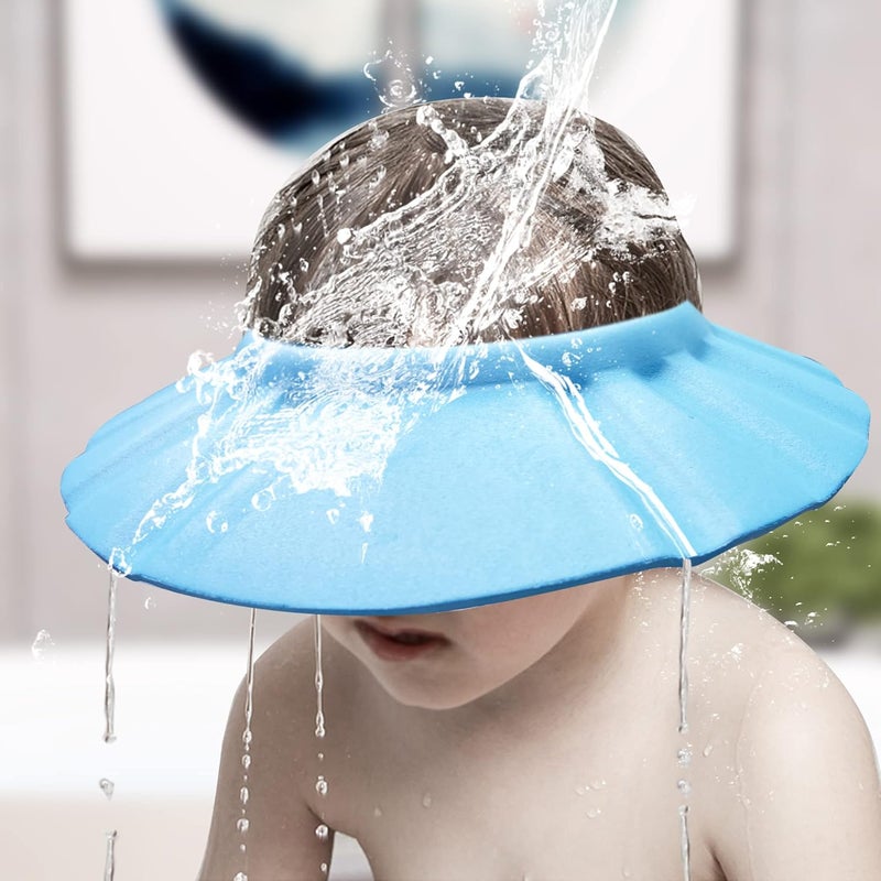 KOMIDK Soft Adjustable Baby Shower Cap - Head Visor for Washing Hair, Bathing Protection - Bath Cap for Toddler, Kids, Children (Blue) - Image 4